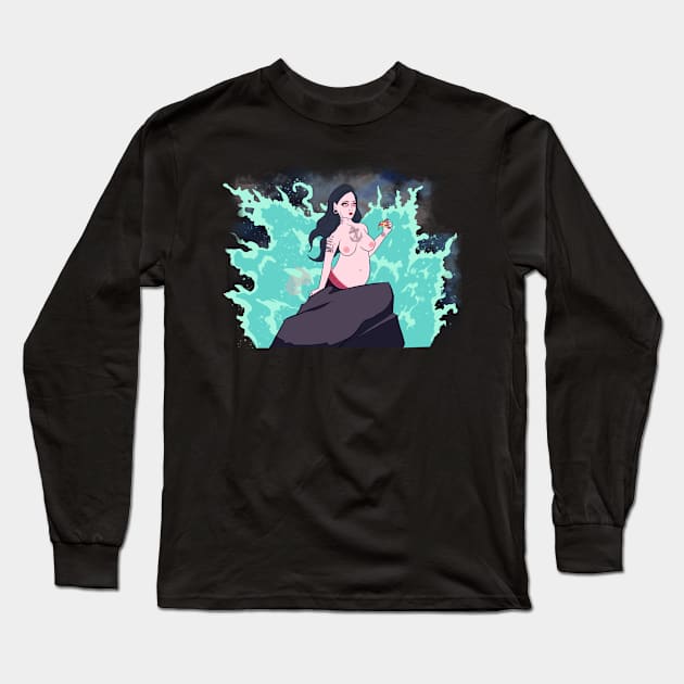 Gothic Mermaid Long Sleeve T-Shirt by LVBart